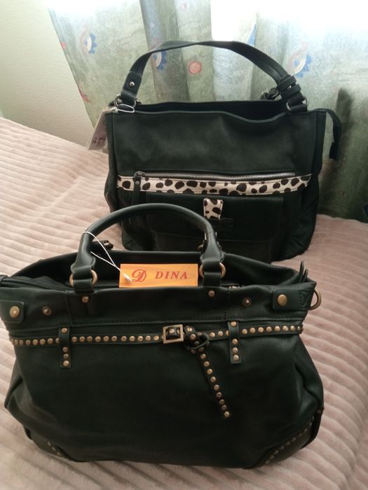Сумки женские DINA, черные с отделкой