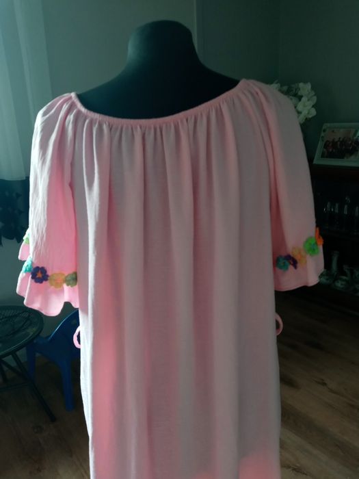 Sukienka luzna roz pastel 42 44 damska lato