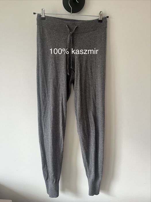 Szare spodnie legginsy 100% kaszmir