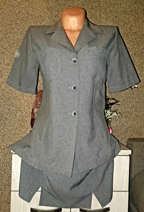 Żakiet ze spódniczką mini-garsonka letnia