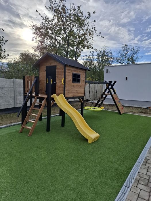 Plac Zabaw 10x10 Huśtawka  Zjeżdżalnia  bocianie gniazdo Piaskownica