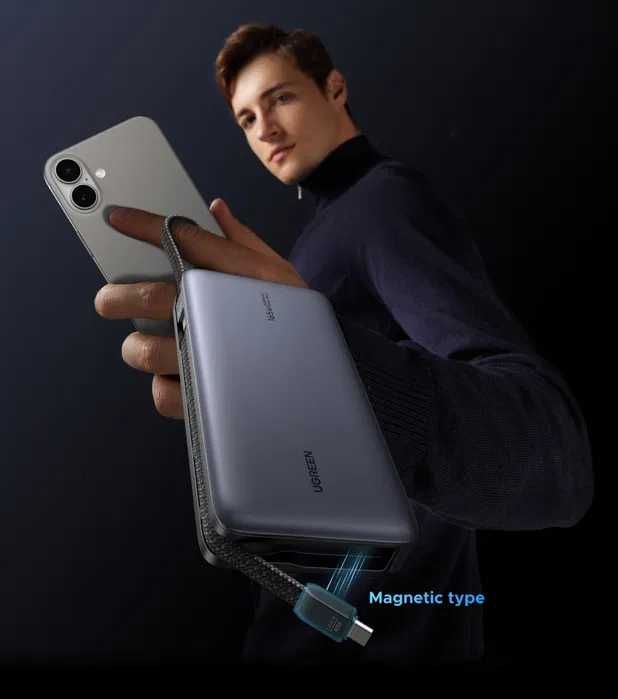 Повербанк 67W UGREEN 20000mAh PB550 з 2 кабелями Power Bank