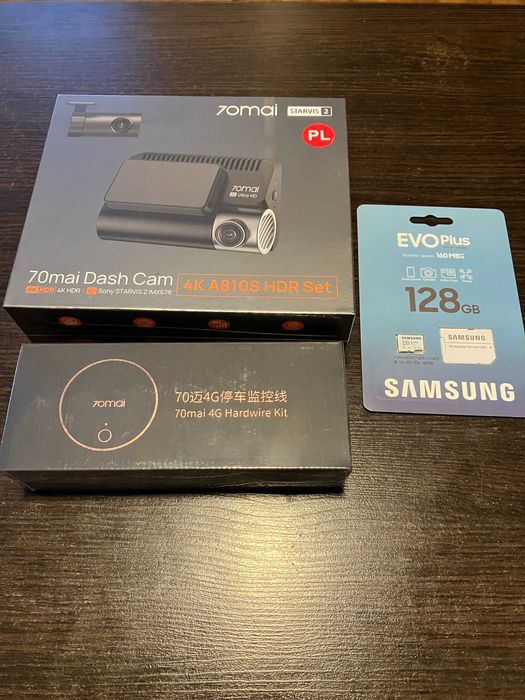 70mai kamera samochodowa A810S 4K wideorejestrator + tylna RC24+INNE