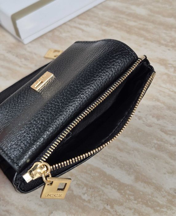Кожаный женский компактный кошелек JCCS. Шкіряний гаманець