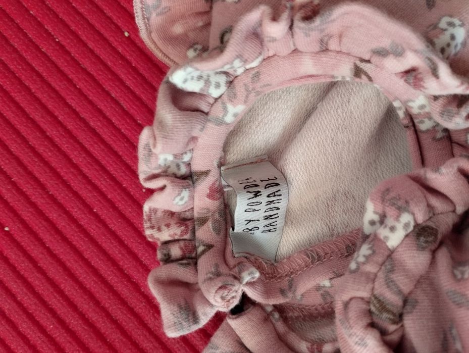 Rampers/body z falbankami plus opaską Baby powder handmade