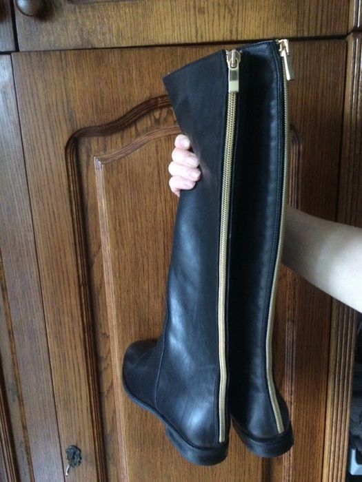 Skórzane czarne  damskie buty nr. 37