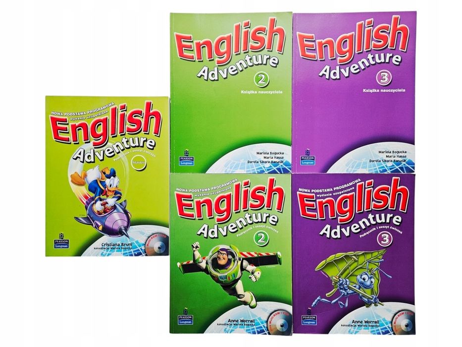 5x English Adventure Podręczniki i Książki Nauczyciela Disney Pearson