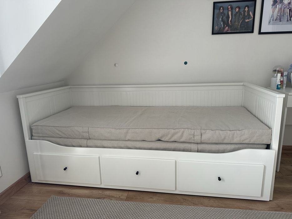 Sofa łóżko  Hemnes Ikea białe + materac