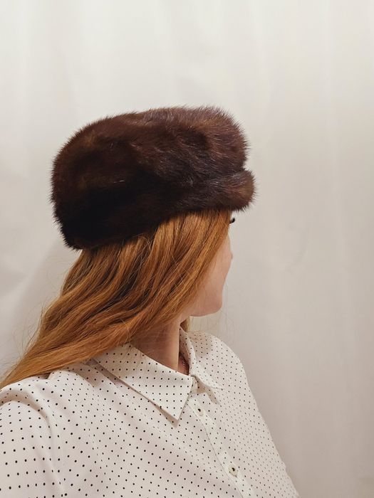 Кашкет, берет женский из меха норки, 56-57 размер