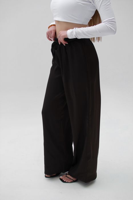 Топ з відкритою спиною з рукавами | Жіночі шовкові брюки