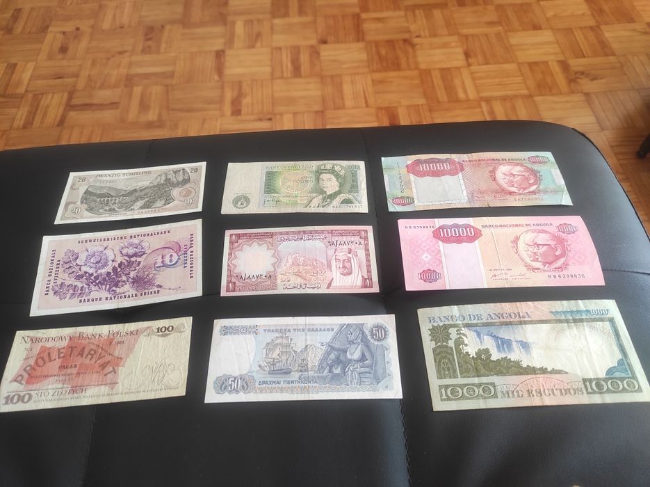 Vendo notas de coleção de vários países