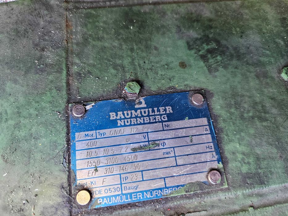 Silnik serwomotor DC CNC Baumüller GNAF 112 RV 10,5kW prądnica GHTS 42