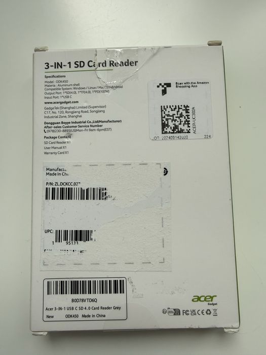 ACER Czytnik kart SD 4.0 USB-C