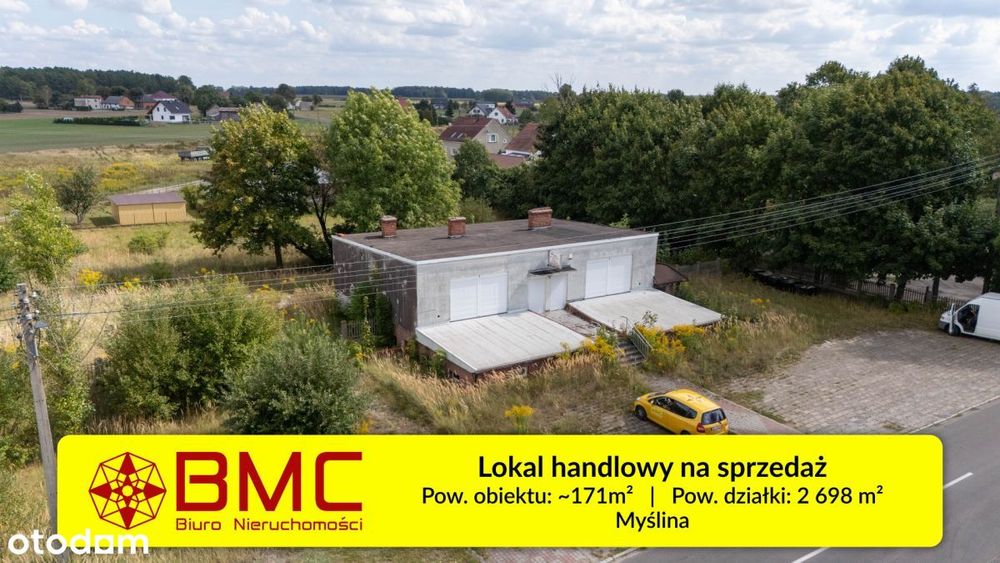 Działka z lokalem usługowym Myślina