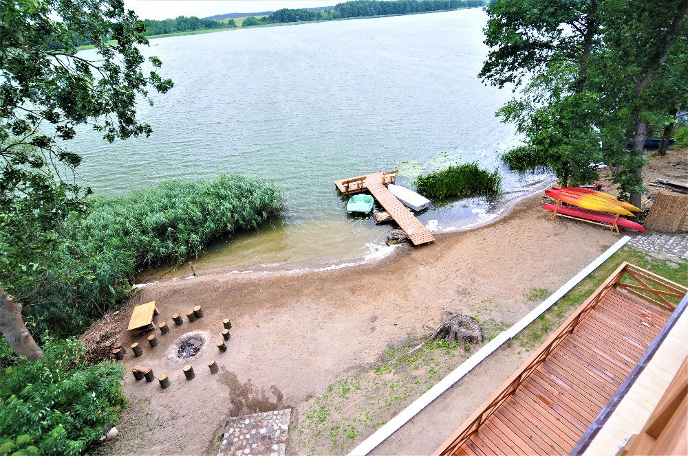 Dom na Mazurach przy jeziorze z Basenem Dłużec,Mikołajki, Mrągowo