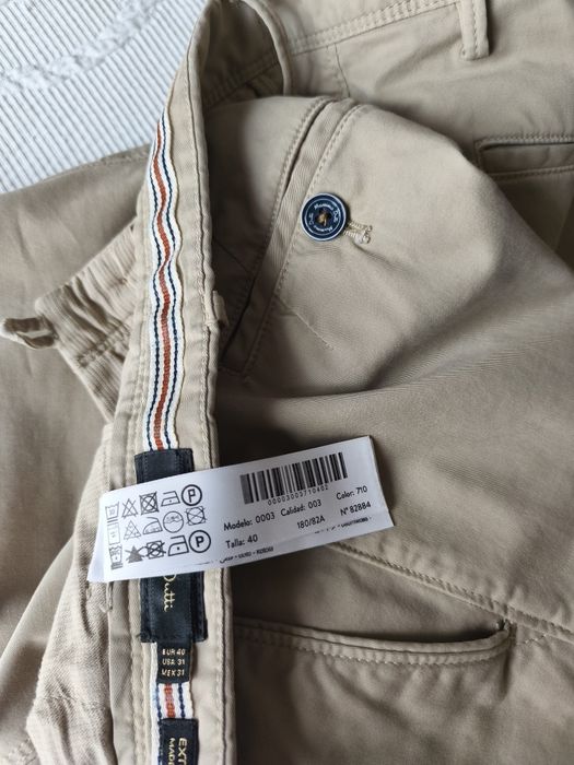 Calças de Sarja cor beje - Massimo Dutti