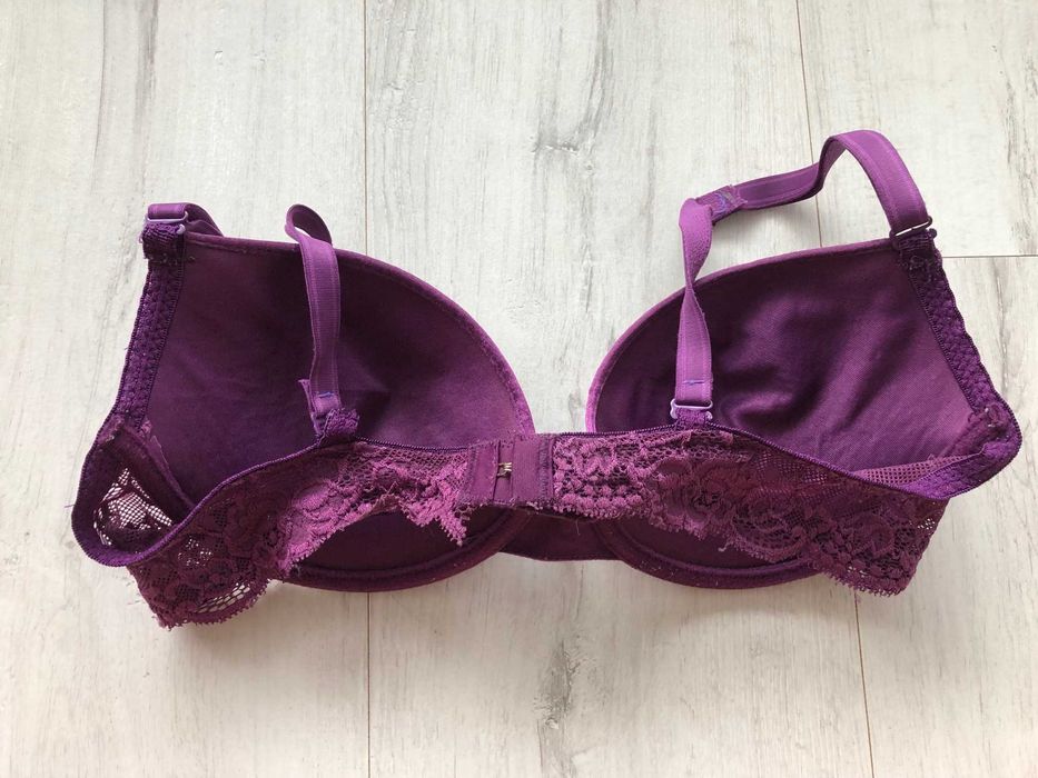 Fioletowy stanik biustonosz push up 80B