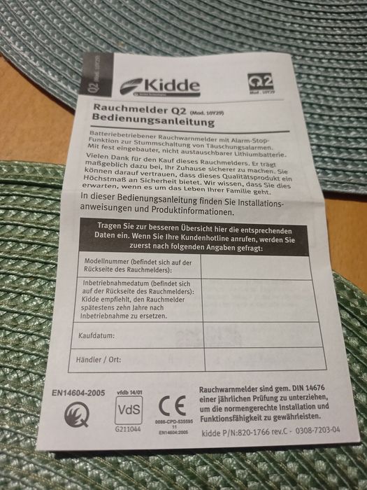 Czujka dymu kidde q2
