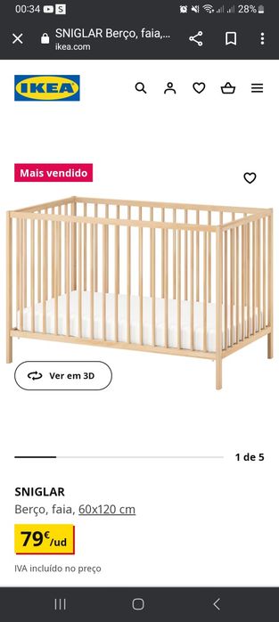 Berço e trocador ikea