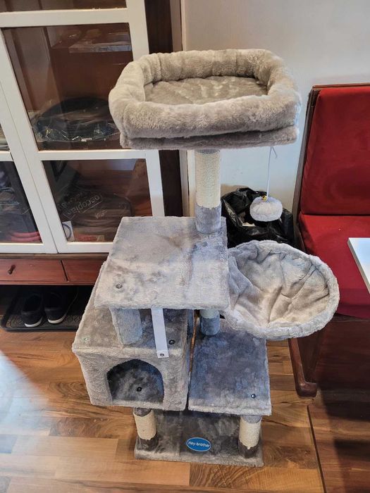 Drapak dla kota z zabawką, wieża dla kotów , domek dla kota, NOWY