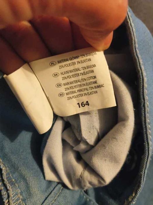 Spodnie jeansy dżinsy chłopięce niebieskie r.164