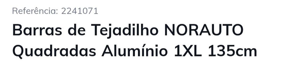 Barras de tejadilho Norauto para veículo sem pontos de fixação