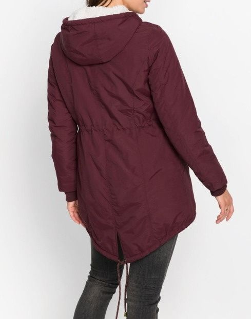 B.P.C kurtka ocieplana bordowa z kapturem ^38