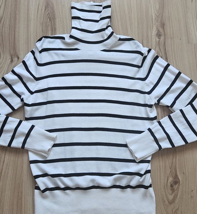 Golf damski biały w paski