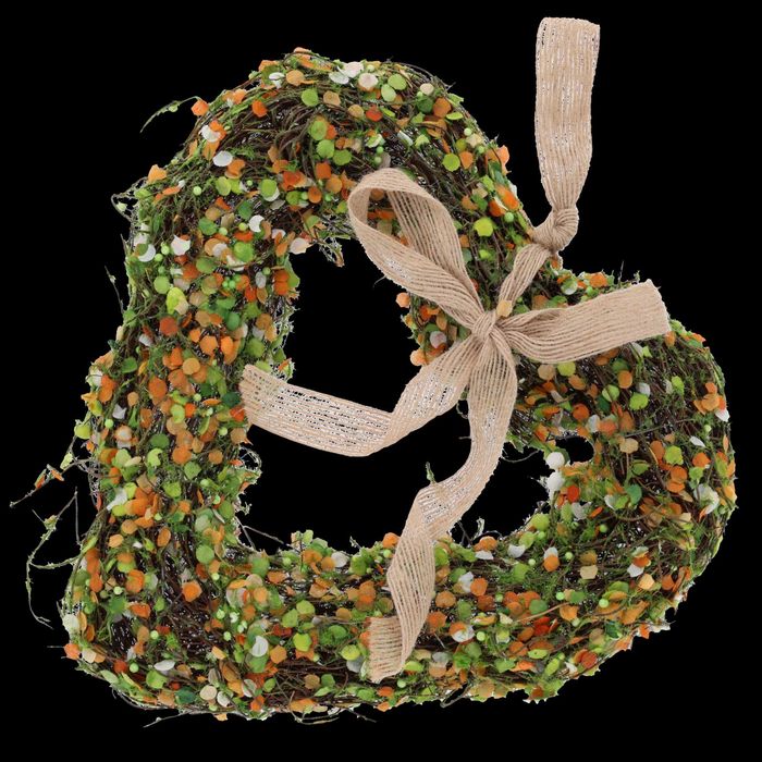 Pomarańczowe serce z faszyny 25 cm