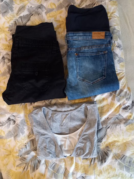 Spodnie ciążowe, koszulka ciążowa i do karmienia