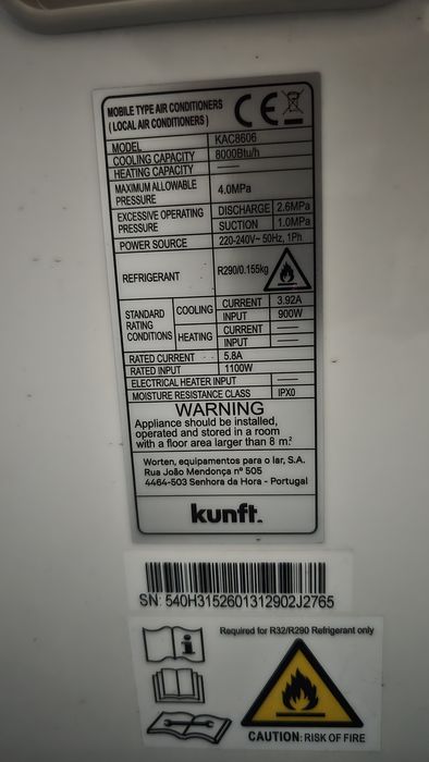 Ar condicionado Kunft KAC8606