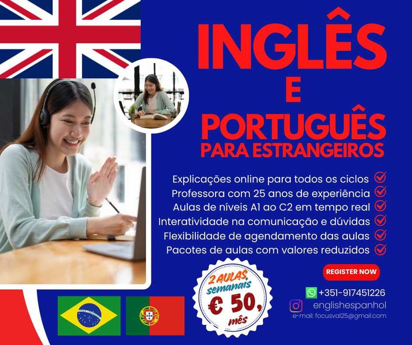 INGLÊS E PORTUGUÊS PARA ESTRANGEIROS