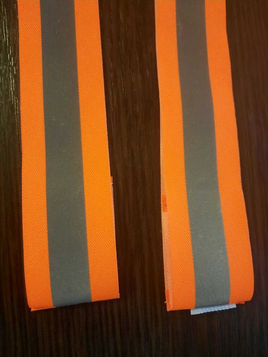 Нарукавники светоотражающие оранжевые на липучке светоотражатели