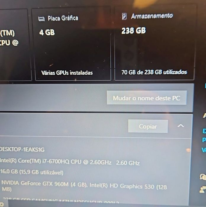Lenovo IdeaPad légion Y700-151SK .i7 6700HQ.16gb ddr4.