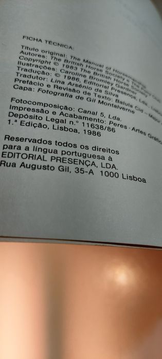 Manual Prático de Equitação (1ª edição, Editorial Presença)