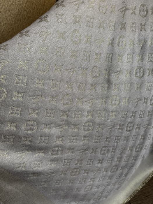 Вінтажний світло-ліловий палантин Louis Vuitton із суміші шовку, вовни