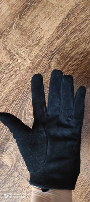 Skórzane zamszowe rękawiczki jesienne