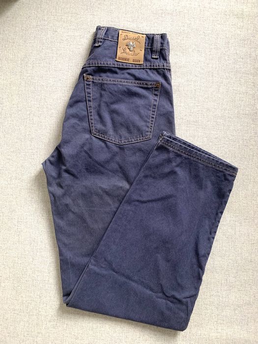 Jeansy meskie Diesel Saddle, Vintage, wysoki stan, mafe in Italy