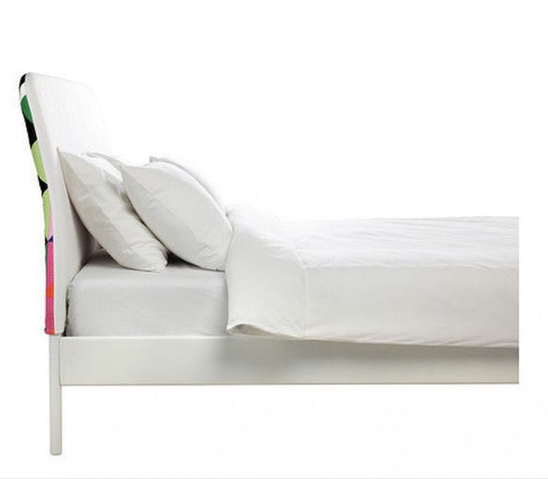 Cama IKEA DUKEN 90x200 com cabeceira colorida removível + estrado + colchão