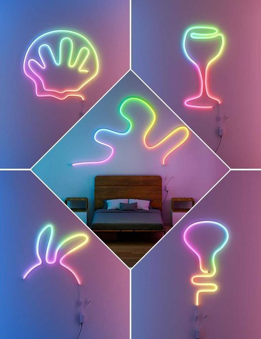 Faixa Smart LED Néon Flexível, RGB, com App e Sincronização Musical