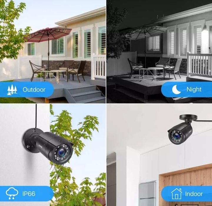 Sistema Vídeovigilância Zosi com 4 câmeras incluí disco rígido 1TB