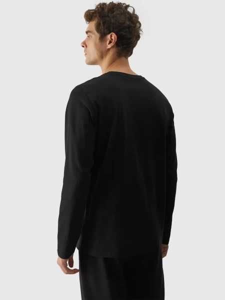 Longsleeve męski 4F M375 gładka bluzka z bawełny czarna