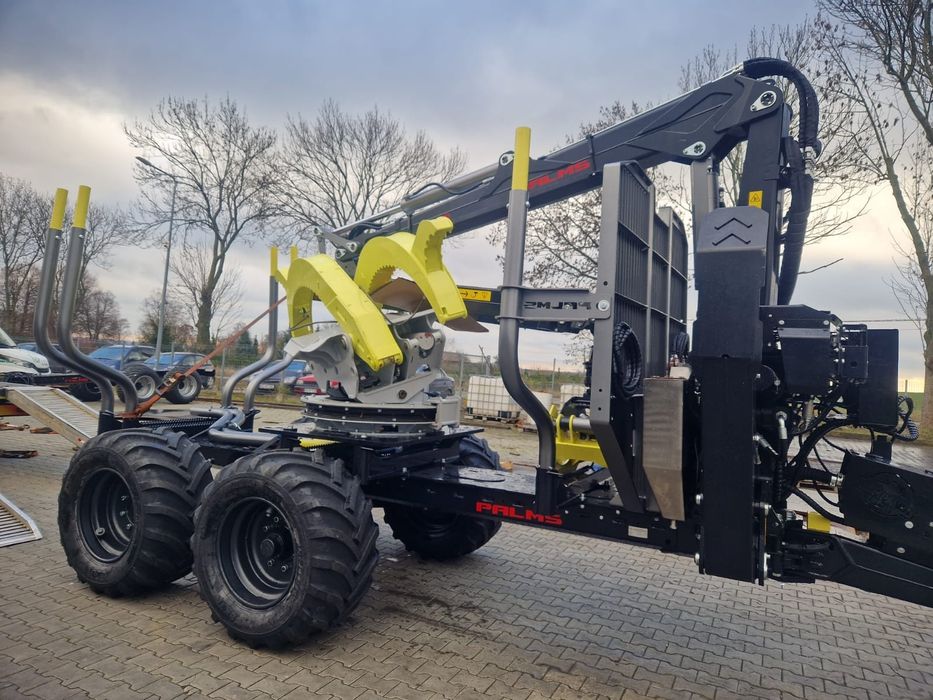 PALMS 12U + ŻURAW 7.78 + KLEMBANK + RADIO + napęd 2wd przyczepa leśna