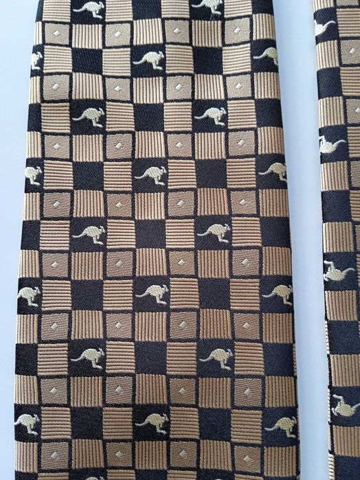 krawat męski, złoto- czarny, marka: The Australian Tie Company