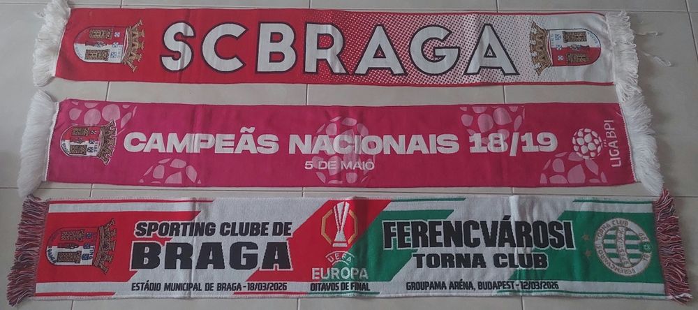 3 bufandas, echarpes do SCBraga