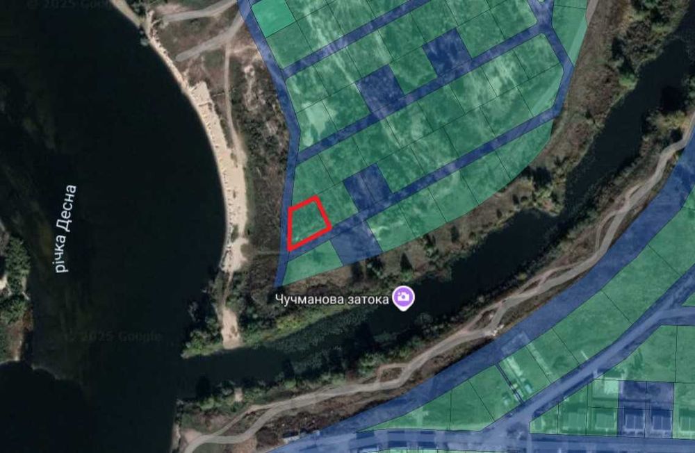 Продам участок 8 сот, дачне будівництво, перша лінія води, с. Зазим’я