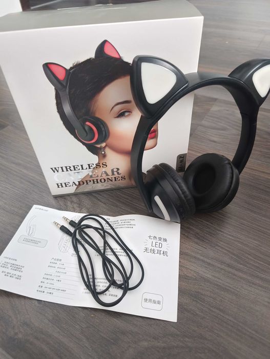 Słuchawki bezprzewodowe kocie uszy ZW-19