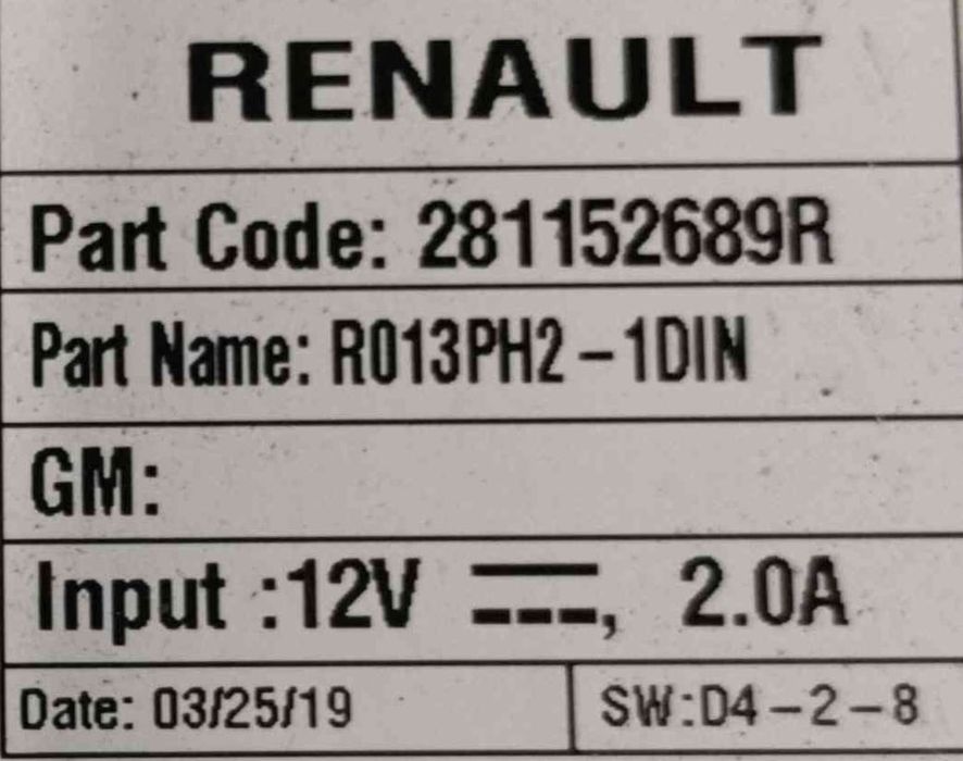 Rádio / Auto Rádio 281152689R - RENAULT MASTER III Camião de plataforma/chassis