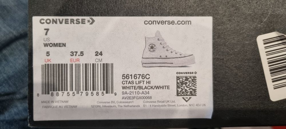 Trampki Converse wysokie skórzane.