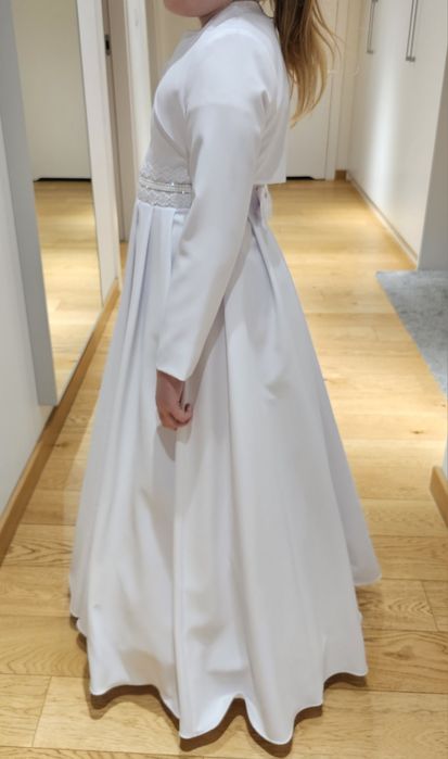 Sukienka komunijna bolerko buty torebka 140 - 145cm